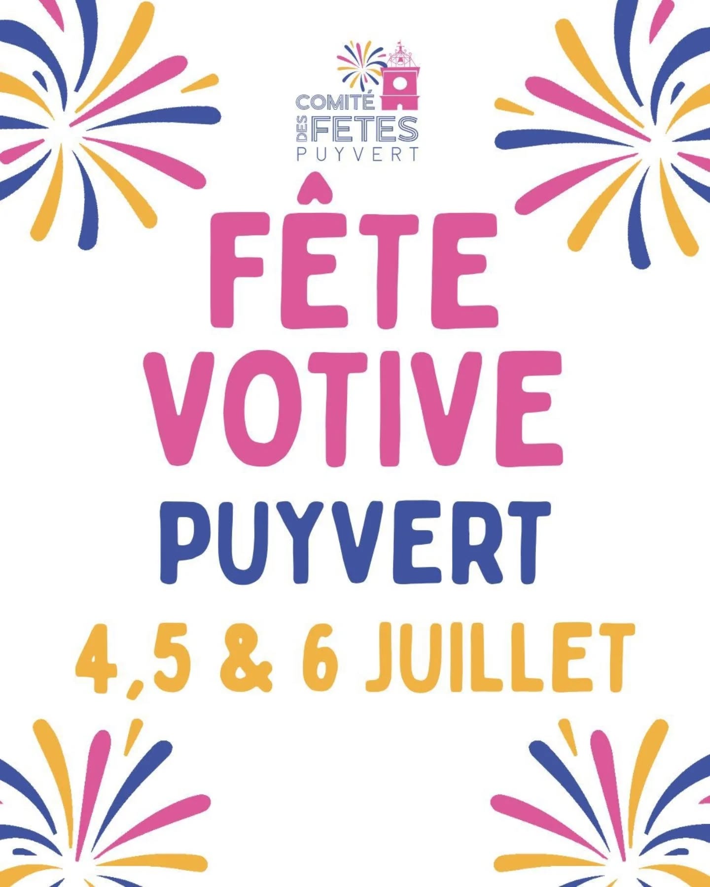 Fête votive de Puget – les 4, 5 et 6 juillet Affiche de la fête votive de Puget les 4, 5 et 6 juillet