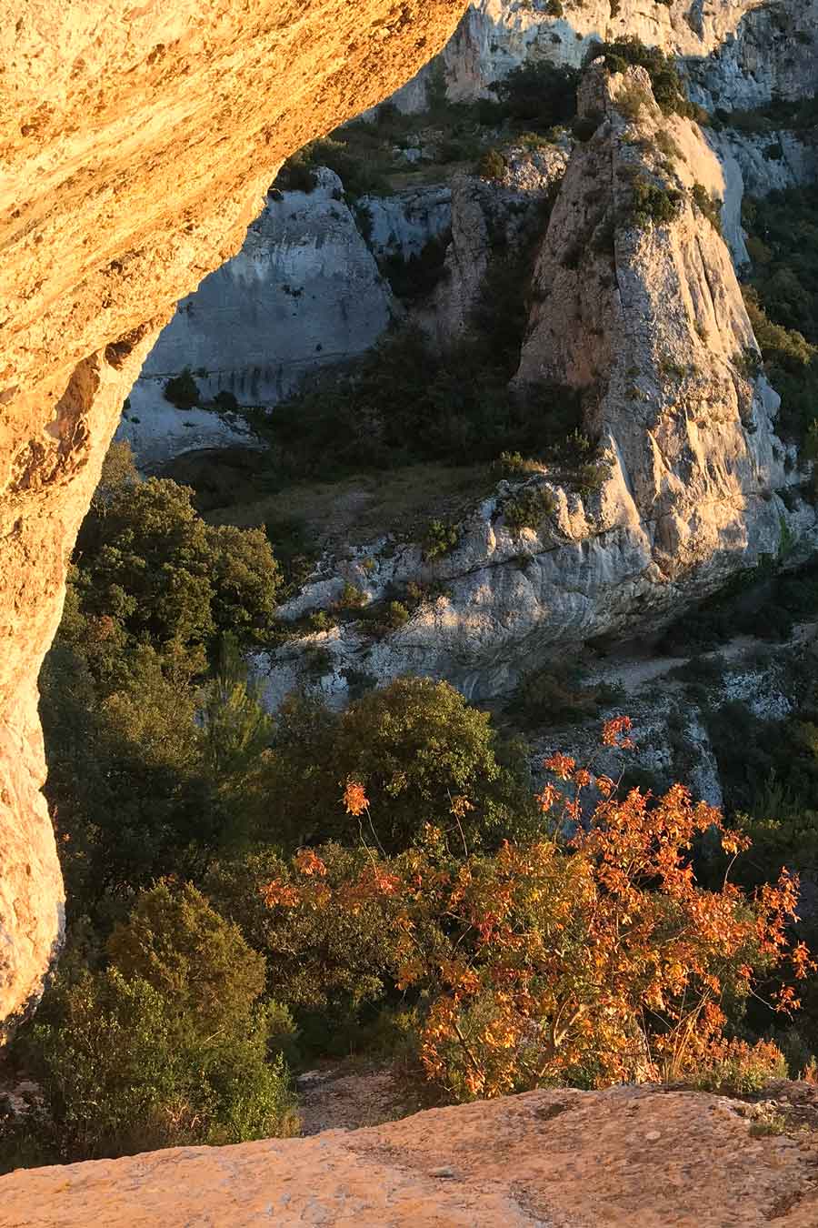Les Rochers de Baude avec leurs abris sous roche, étape de la randonnée de Robion
