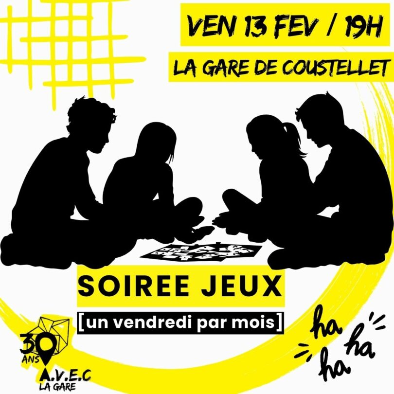 Affiche de la Soirée Jeux à La Gare de Coustellet