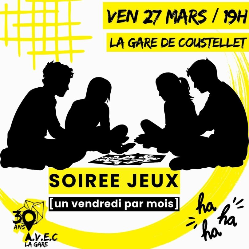Affiche de la Soirée Jeux à La Gare de Coustellet