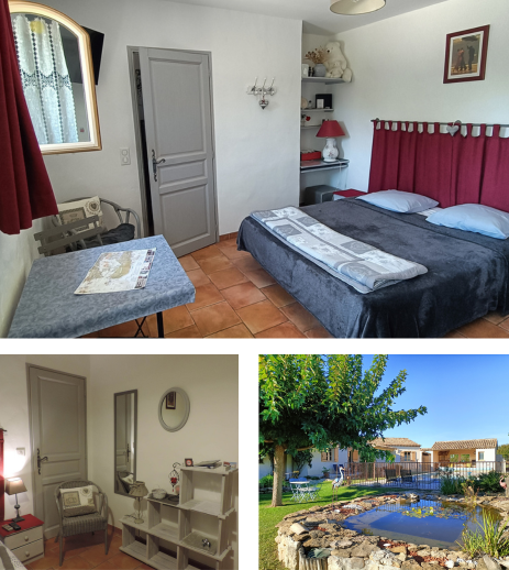 Chambre d’hôtes Le Faré Tchanqué à Cavaillon, hébergement intimiste avec lit double et ambiance cosy au pied du Luberon