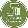 Menu disponible sur place et à emporter