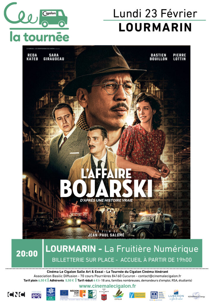 Affiche du film L’Affaire Bojarski, projection cinéma à Lourmarin dans le Sud Luberon