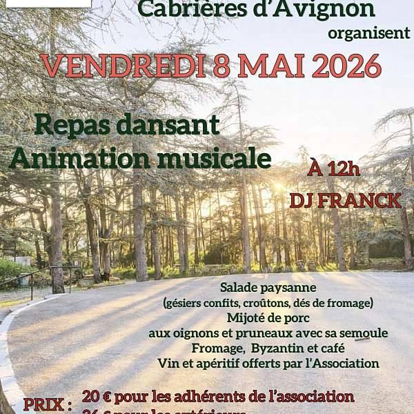 Repas dansant des Amis des Cèdres à Cabrières-d’Avignon
