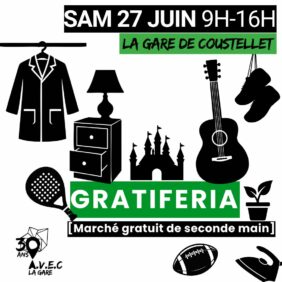 Affiche de la Gratiféria à La Gare de Coustellet