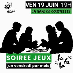 Affiche de la soirée jeux à La Gare de Coustellet