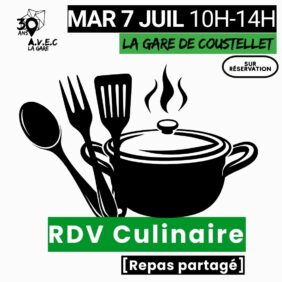 Affiche du RDV culinaire à La Gare de Coustellet
