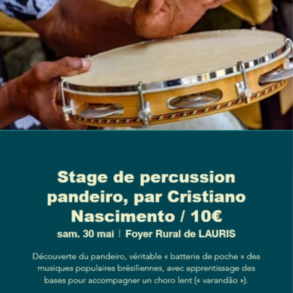 Stage de percussion pandeiro avec Cristiano Nascimento - Festival  Voix Partagées 