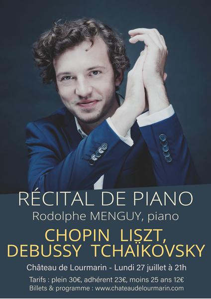 Affiche du récital de piano de Rodolphe Menguy au Château de Lourmarin