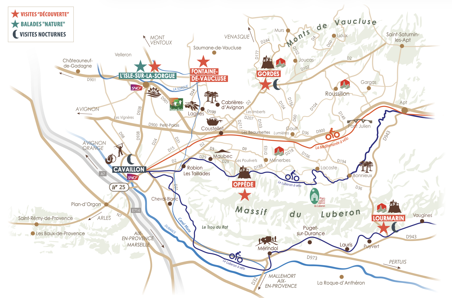 Carte des visites guidées estivales 2026