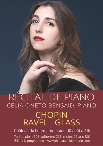 Affiche du récital de piano de Célia Oneto Bensaid au Château de Lourmarin