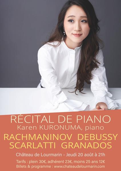 Affiche du récital de piano de Karen Kuronuma au Château de Lourmarin