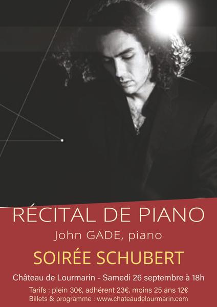 Affiche du récital de piano de John Gade au Château de Lourmarin