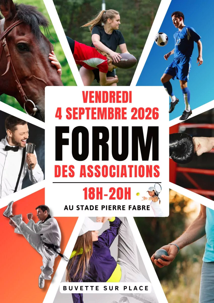 Forum des associations à Cheval-Blanc Affiche du Forum des associations de Cheval-Blanc au stade Pierre Fabre