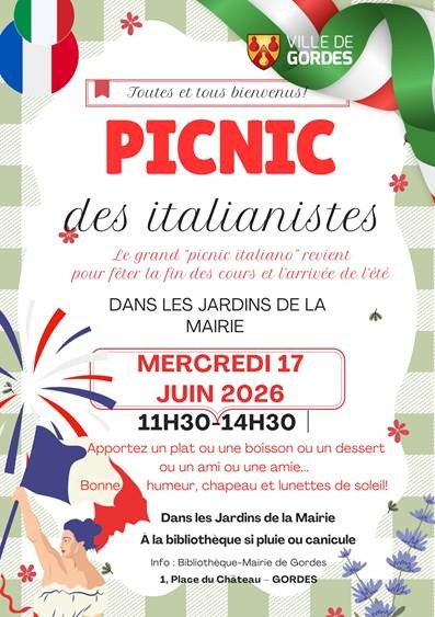 Picnic des italianistes à Gordes Affiche du Picnic des italianistes à Gordes
