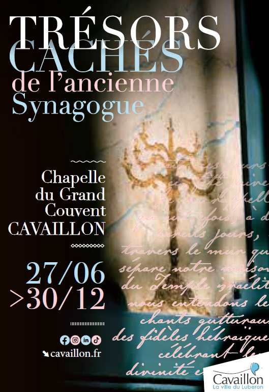 Exposition Trésors cachés de l’ancienne synagogue à Cavaillon Affiche de l’exposition Trésors cachés de l’ancienne synagogue à Cavaillon