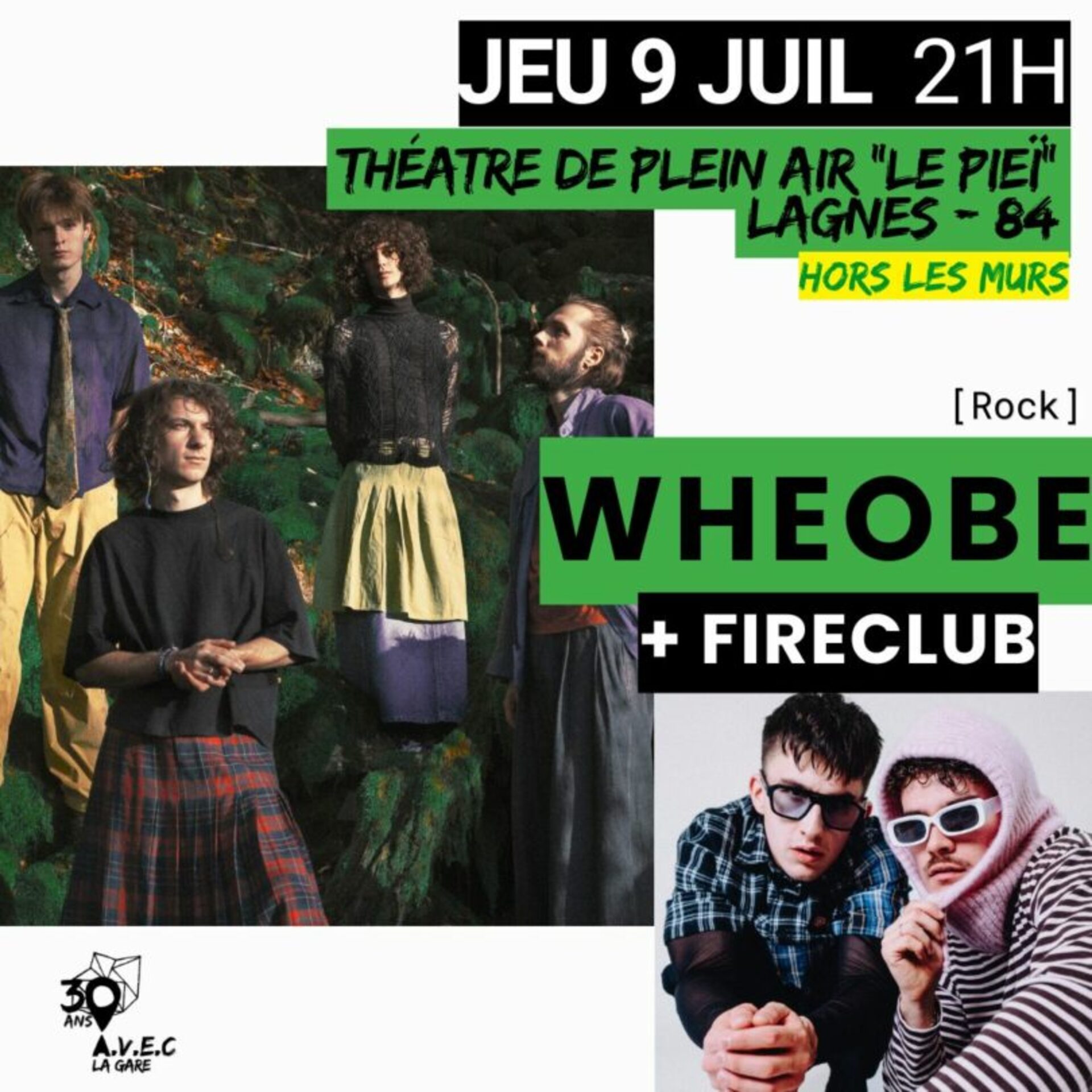 Affiche du concert Wheobe + FireClub à La Gare de Coustellet
