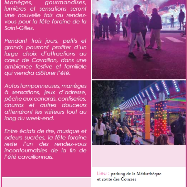Fête foraine de la Saint-Gilles à Cavaillon