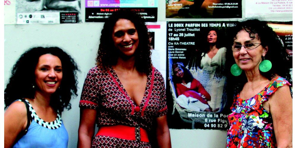 HAÏTI, spectacle au Jardin Sainte Cécile à Oppède Affiche du spectacle HAÏTI Folie Eau de vie par la Compagnie Ka-Théâtre à Oppède