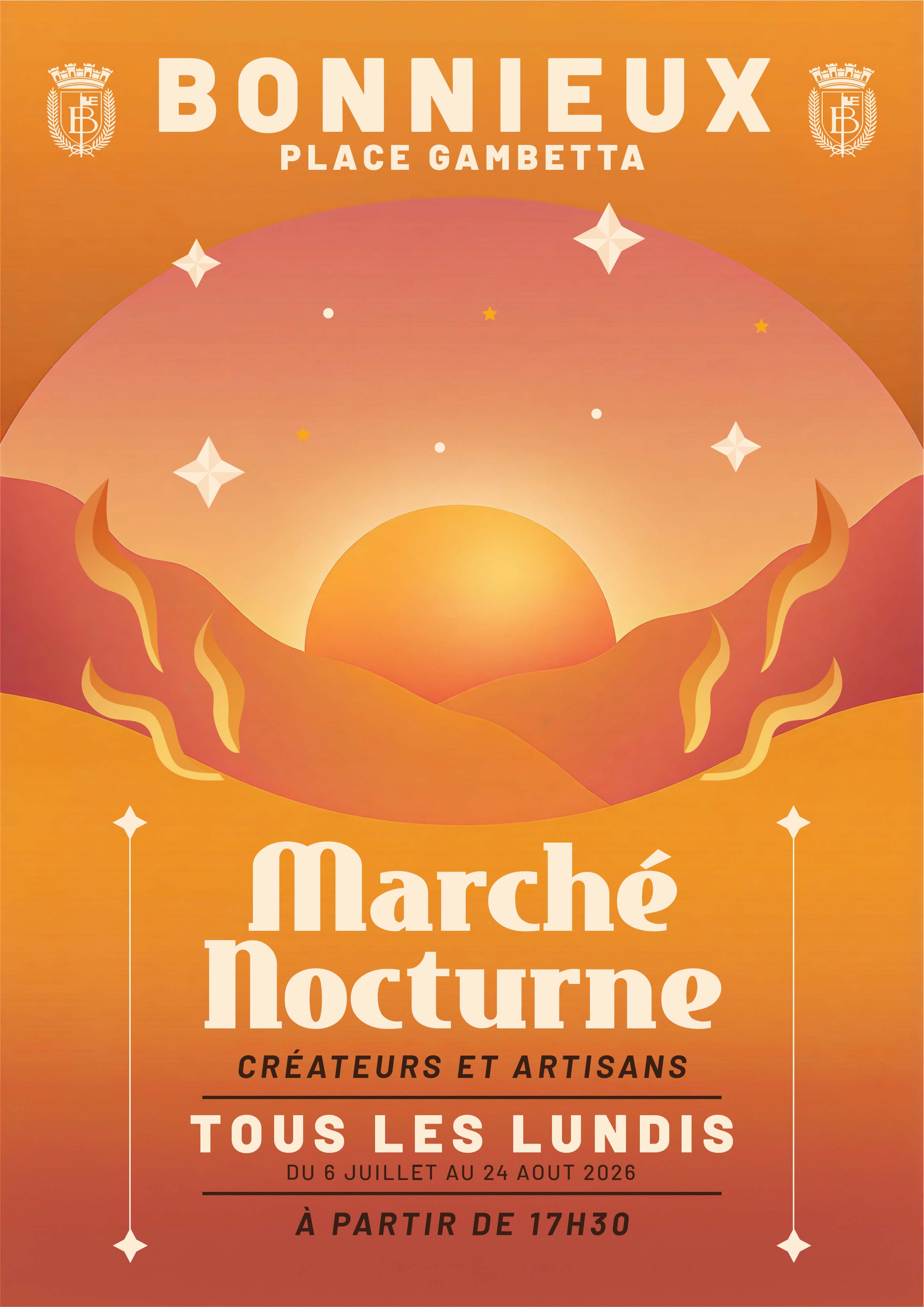 Marché Nocturne de Bonnieux sur la Place Gambetta