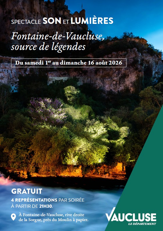 Nuits magiques Fontaine-de-Vaucluse Source de légendes Affiche des Nuits magiques Fontaine-de-Vaucluse Source de légendes