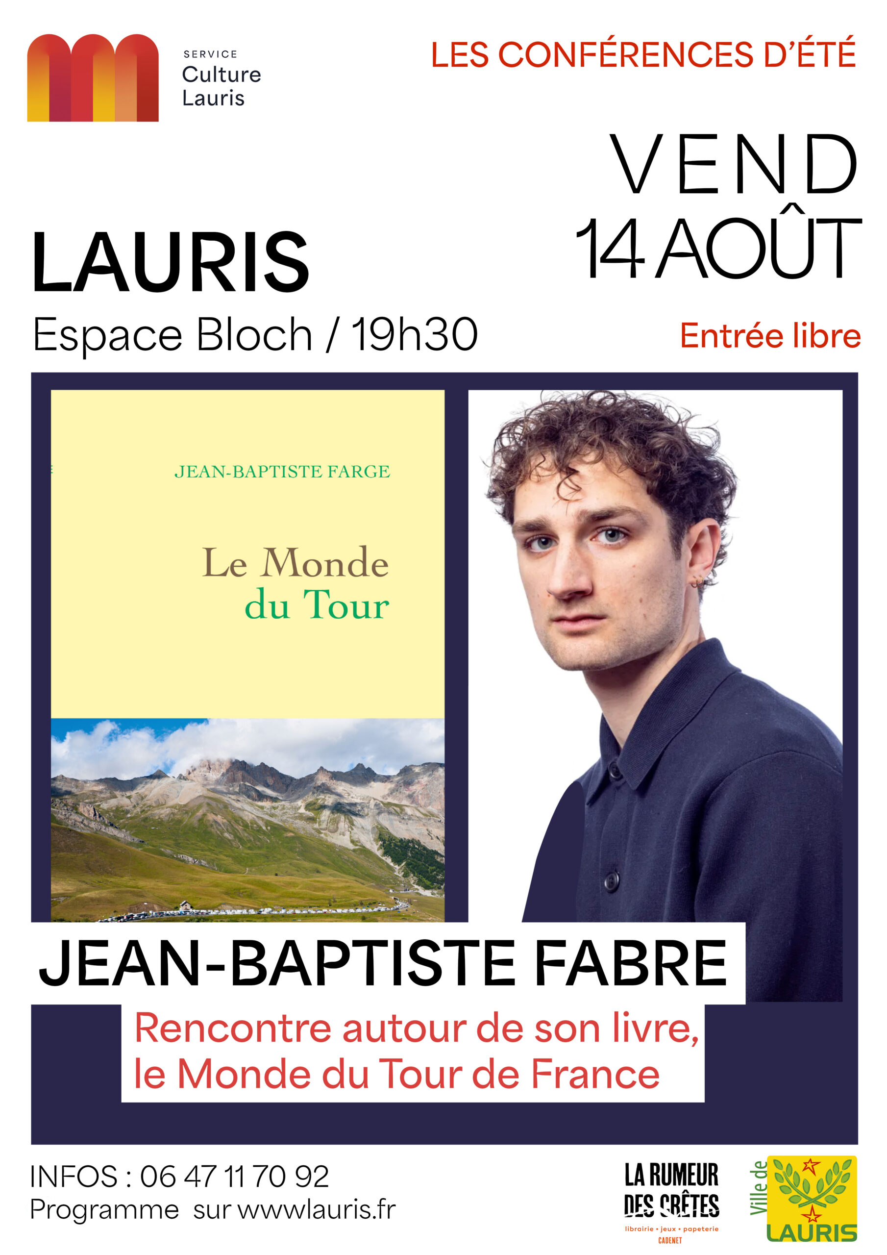 Conférence Le Monde du Tour avec Jean-Baptiste Farge à Lauris Conférence Le Monde du Tour avec Jean-Baptiste Farge à Lauris autour de son aventure nomade sur le Tour de France