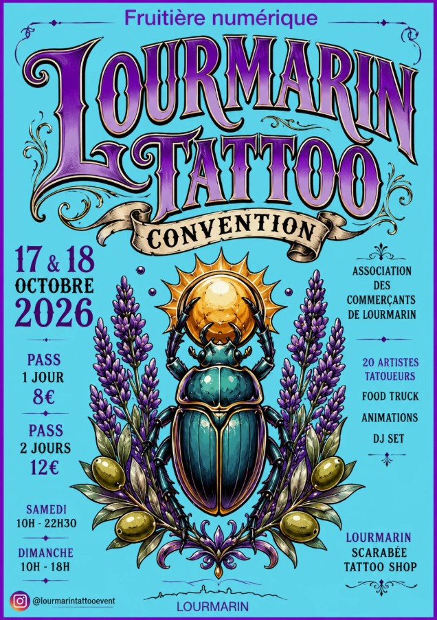 Salon du Tatouage à Lourmarin Salon du Tatouage à Lourmarin 2026 à la Fruitière Numérique avec artistes tatoueurs, animations et convention