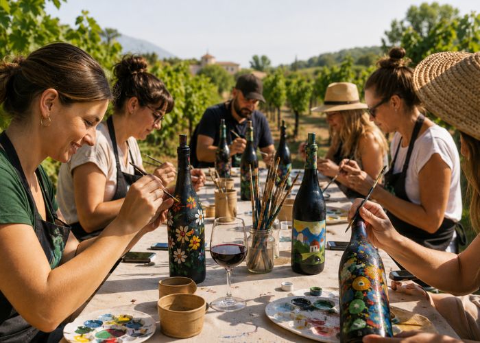 Peinture sur bouteille au Temps des Sages