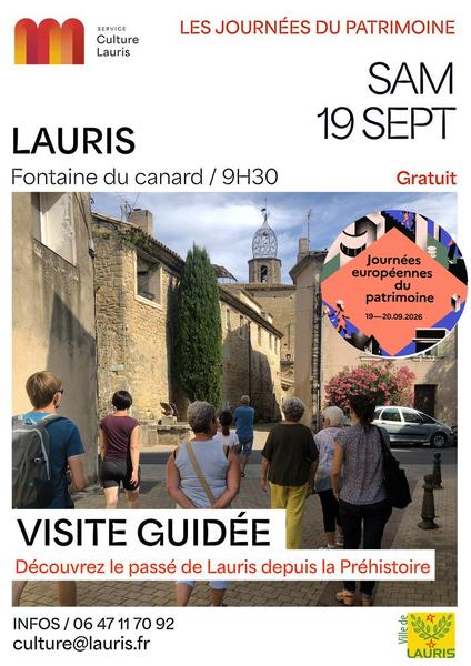 Journées européennes du patrimoine à Lauris Journées européennes du patrimoine à Lauris avec visite historique du village