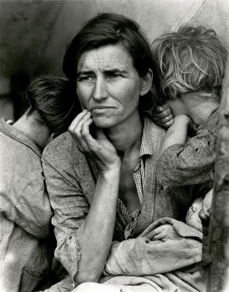 Migrant Mother, photographie de Dorothea Lange présentée lors de l’exposition à Cavaillon