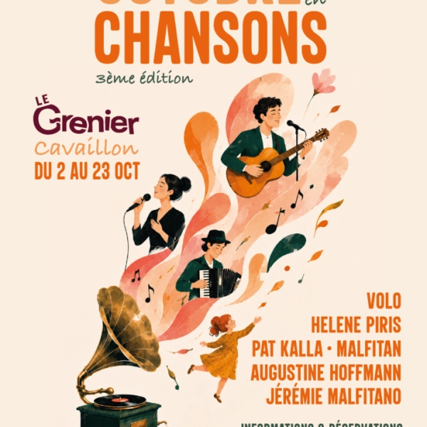 Octobre en Chansons 2026 à Cavaillon - 4 concerts au Grenier