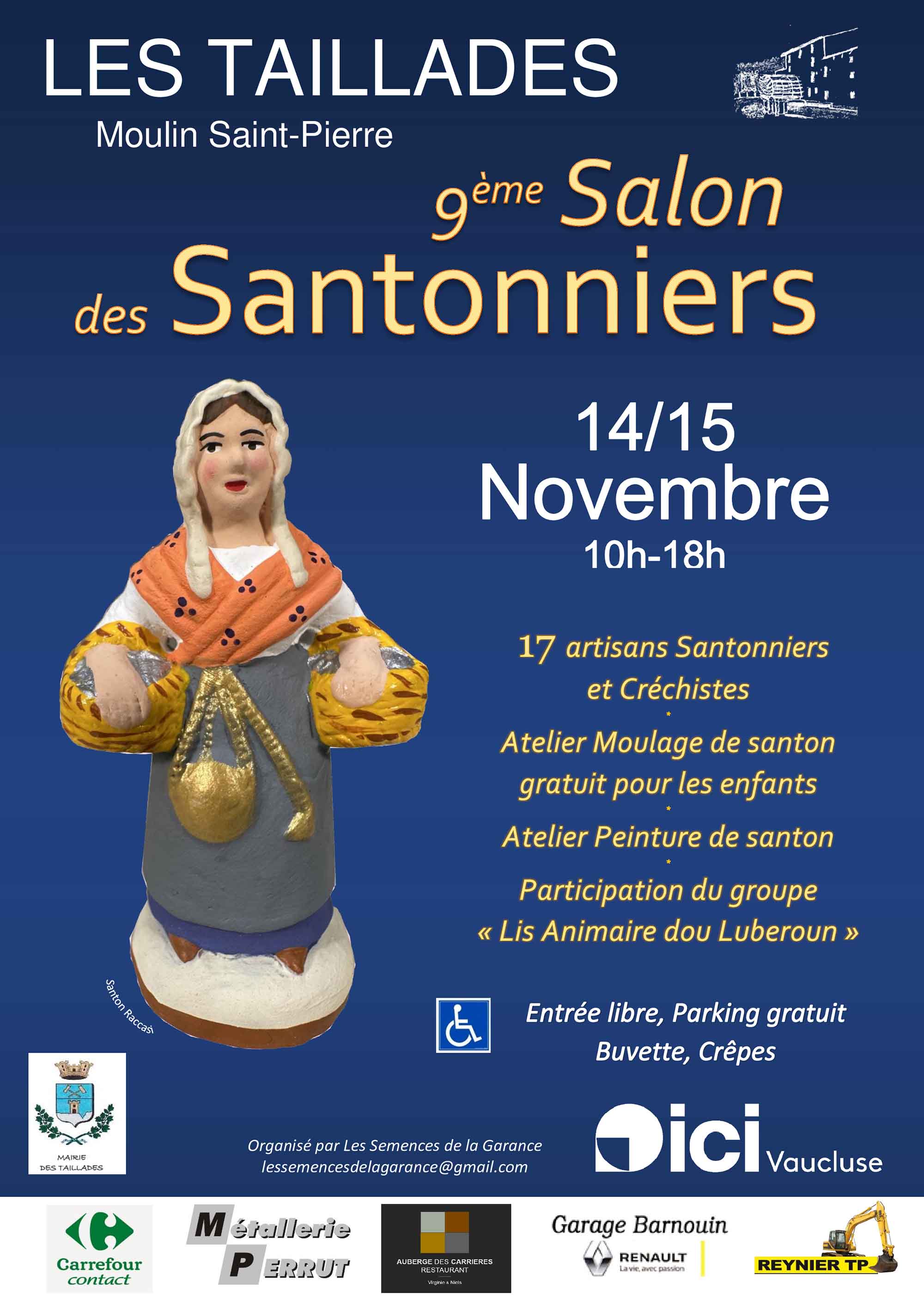 Salon des Santonniers aux Taillades 2026 Affiche du 9e Salon des Santonniers aux Taillades les 14 et 15 novembre 2026