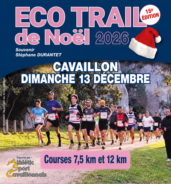 Affiche de l’Eco Trail de Noël 2026 à Cavaillon