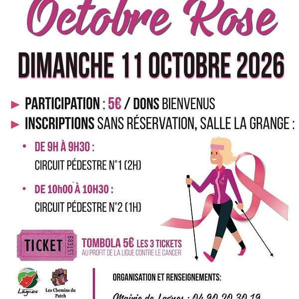 Octobre Rose à Lagnes : marche solidaire 2026