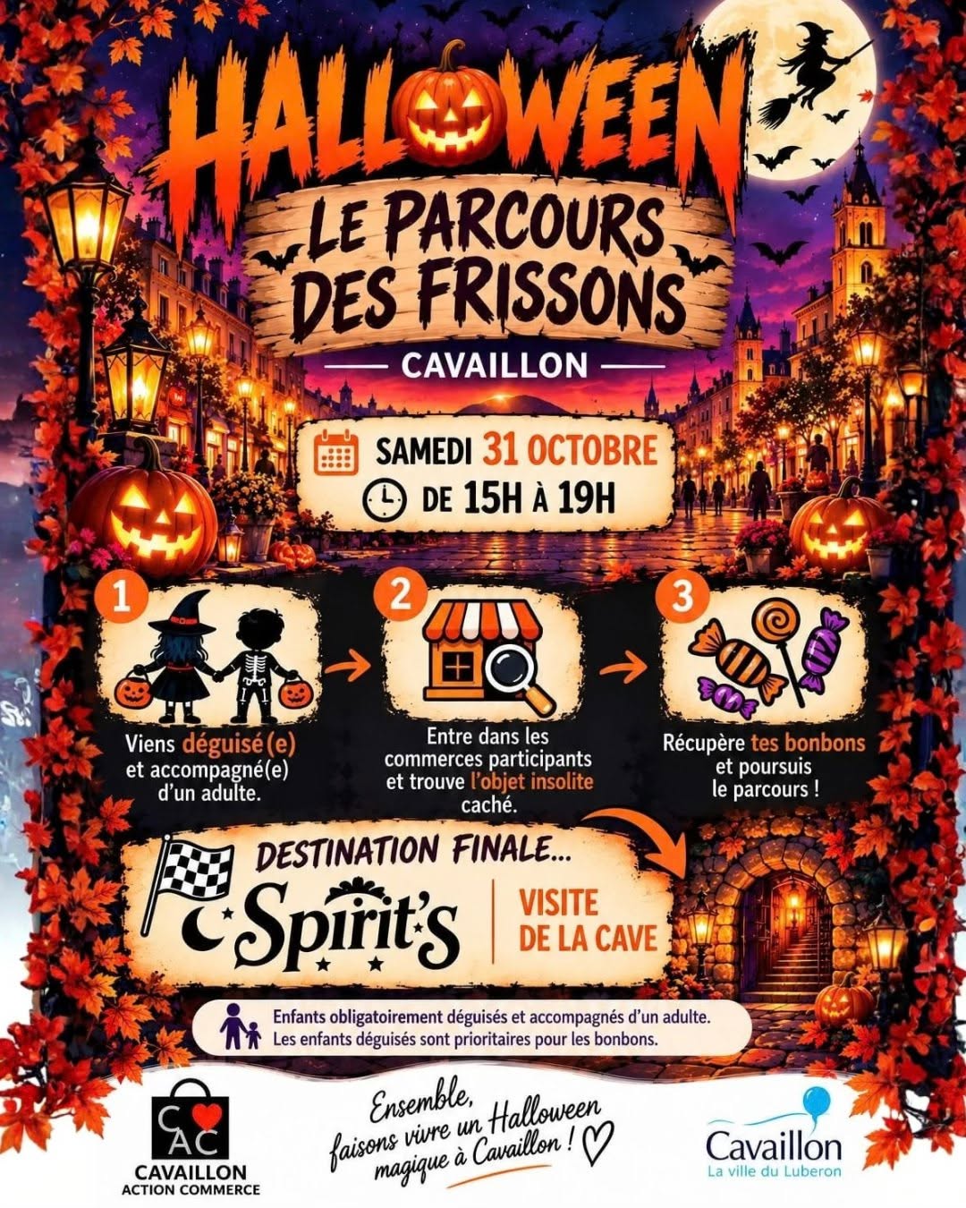 Le Parcours des Frissons - Halloween à Cavaillon Affiche du Parcours des Frissons pour Halloween à Cavaillon le 31 octobre 2026