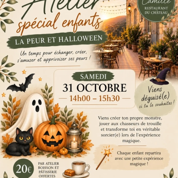 Atelier Halloween pour enfants chez Maison Camille à Lauris